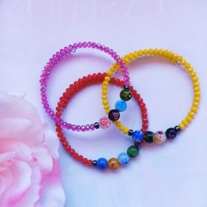Βραχιολάκι χρωματιστό με χάντρες millefiori