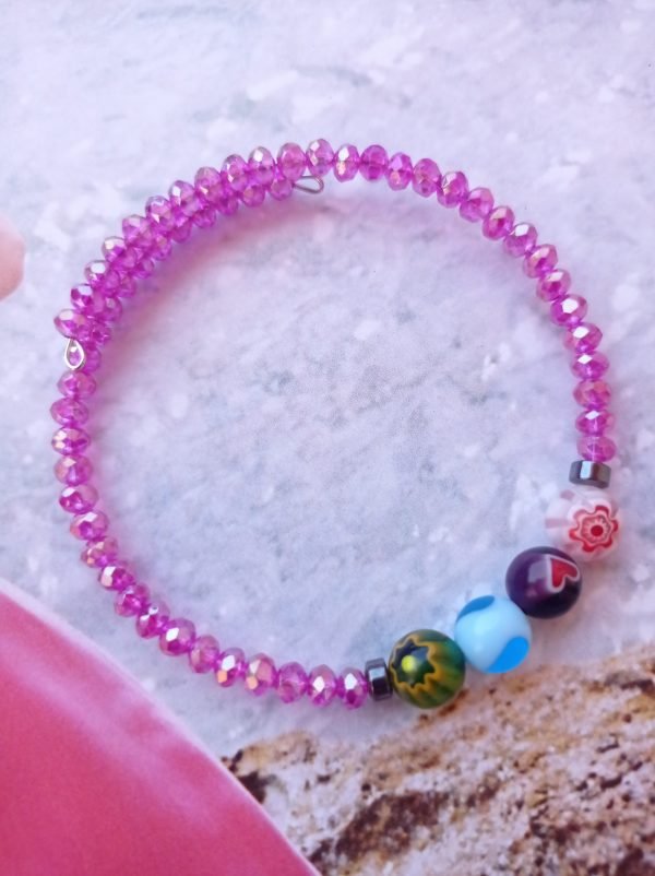Βραχιολάκι χρωματιστό με χάντρες millefiori