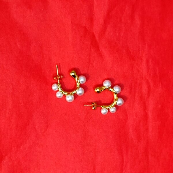 Σκουλαρίκια ατσάλινα five pearls