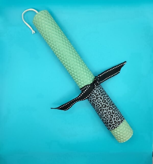 Λαμπάδα μελισσοκέρι φυστικι λεοπαρ