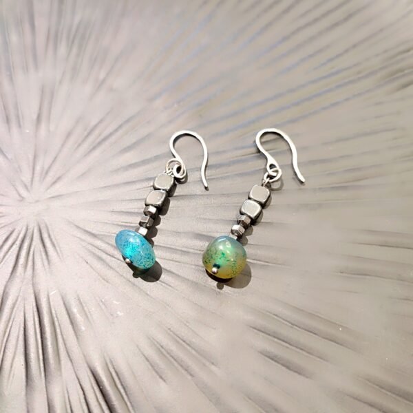 Σκουλαρίκια με λίθους χρυσόκολλα