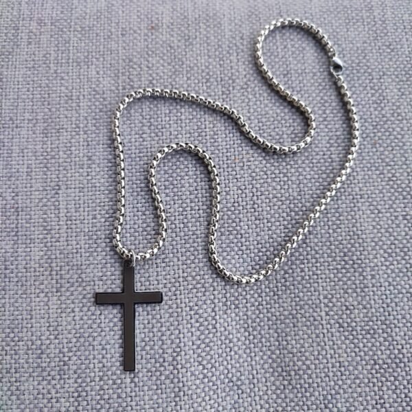 Ατσάλινη αλυσίδα cube με σταυρό