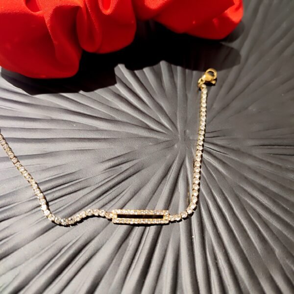 Ατσάλινο ZIRGON βραχιόλι με ταυτότητα από ζιργκόν