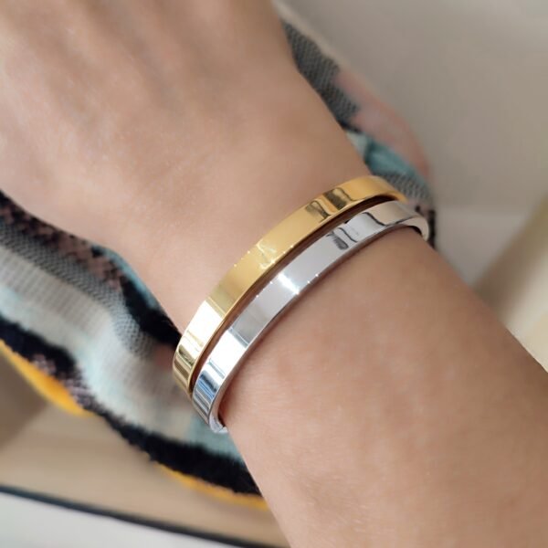 Ατσάλινο βραχιόλι χειροπέδα οβάλ