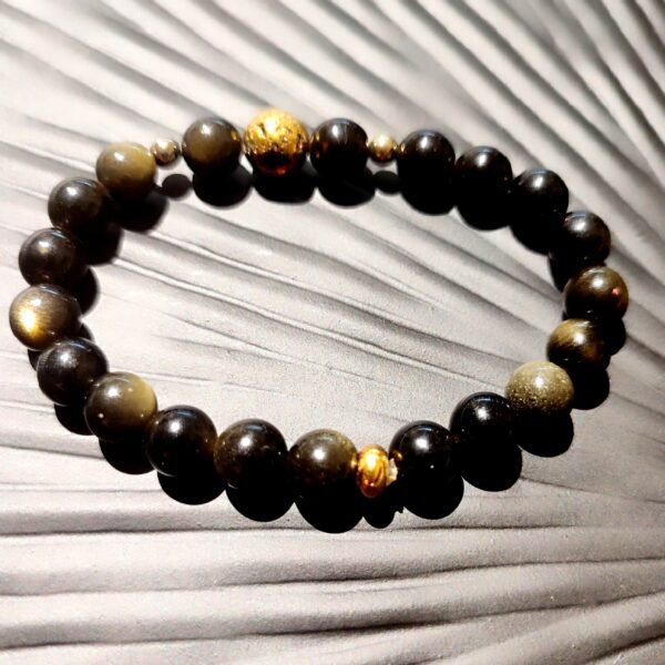 Unisex βραχιόλι ελαστικό με οψιδιανό