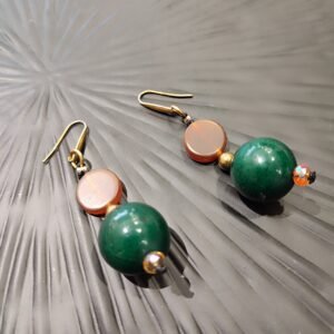 Χειροποίητα σκουλαρίκια Αίθρα με ημιπολύτιμες πέτρες χαολίτη