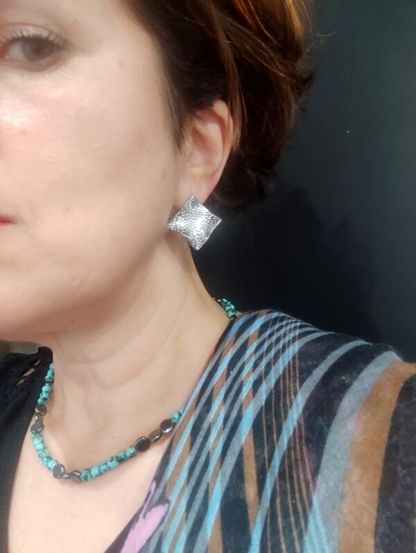 Σκουλαρίκια ατσάλινα σφυρήλατος ρόμβος