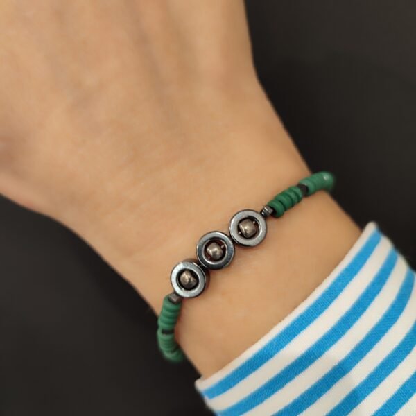 IMG_20251020_124525 Βραχιόλι πράσινο Γρύνη χειροποίητο με αιματίτες