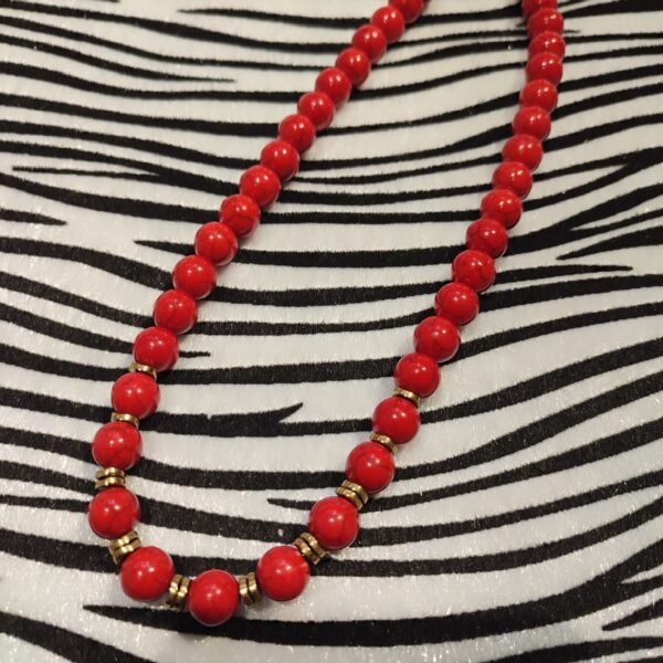 Χειροποίητο κόκκινο κολιέ Ηρώ με χαολίτη