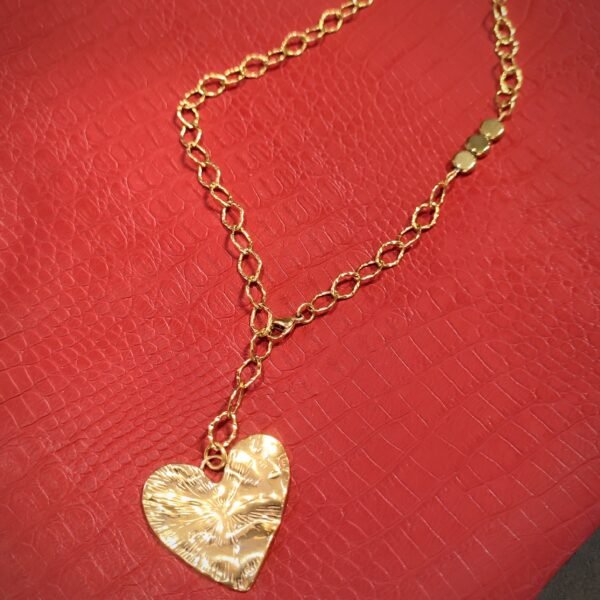 Aτσάλινo κολιέ με X Large Καρδιά