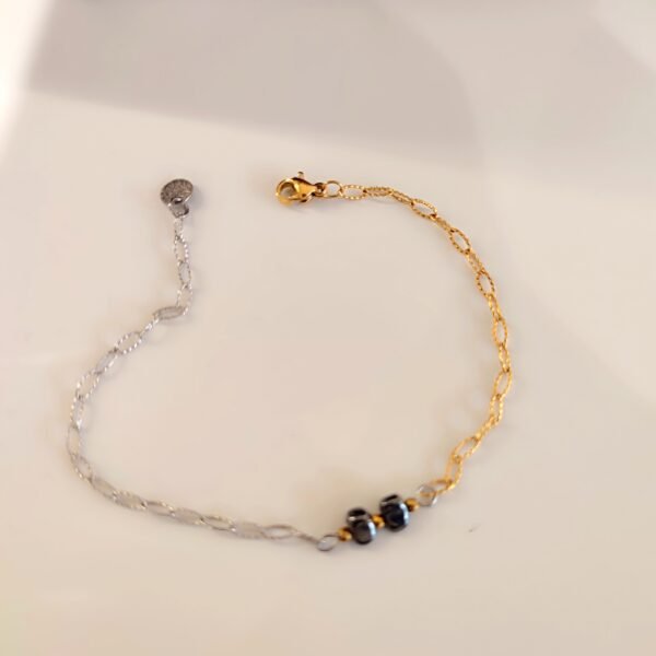 Χειροποίητο 2-tone βραχιόλι με αιματιτες