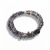 Χειροποίητο βραχιόλι μνήμης 2σειρο με μωβ-λιλά πολυγωνικές χάντρες