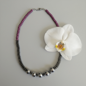 Firefly_Gemini Flash_Light grey background with white orchid 673004