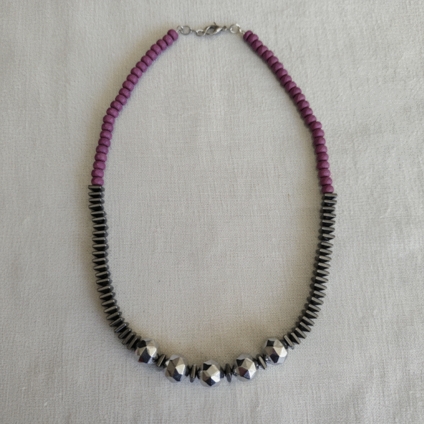 Χειροποίητο μωβ κολιέ Artemis