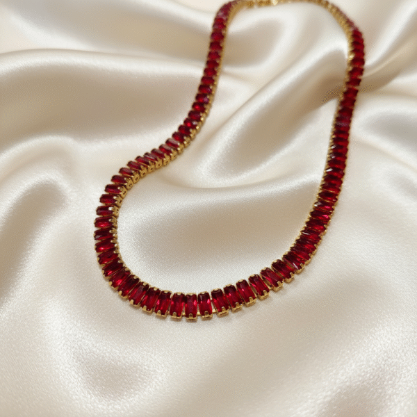 Aτσάλινo κολιέ κόκκινη ριβιέρα