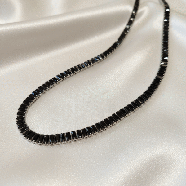 Aτσάλινo κολιέ μαύρη ριβιέρα