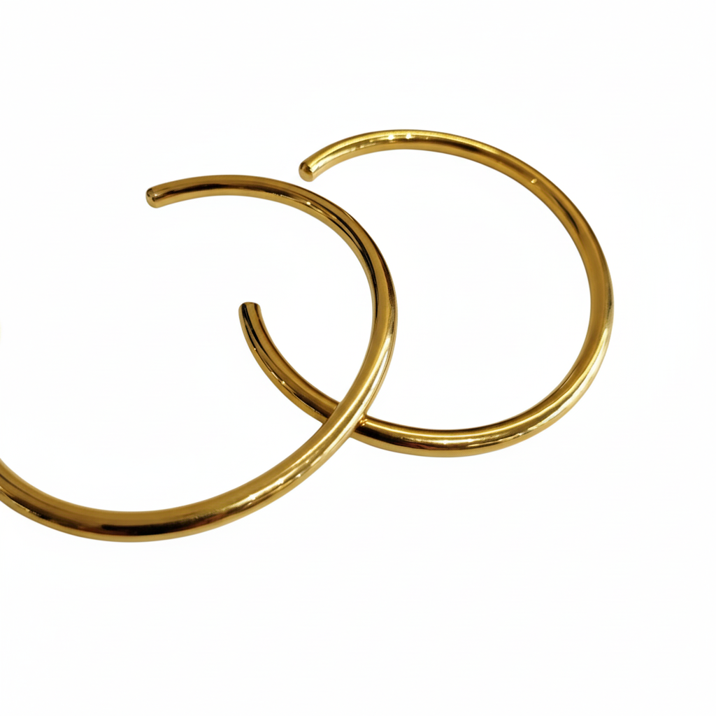 Ατσάλινο βραχιόλι βέργα επιχρυσωμένη