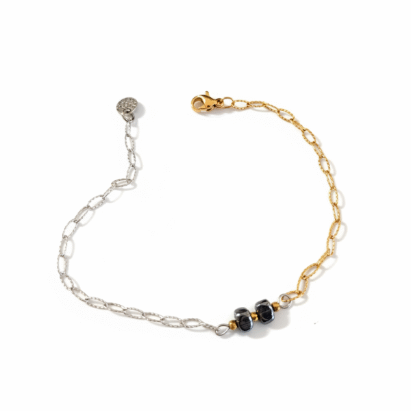 Χειροποίητο 2-tone βραχιόλι με αιματιτες