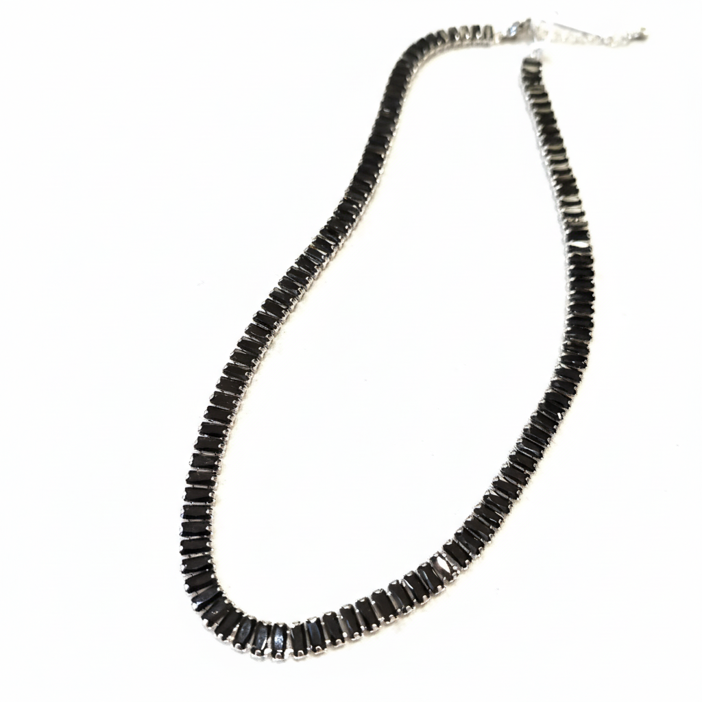 Aτσάλινo κολιέ μαύρη ριβιέρα