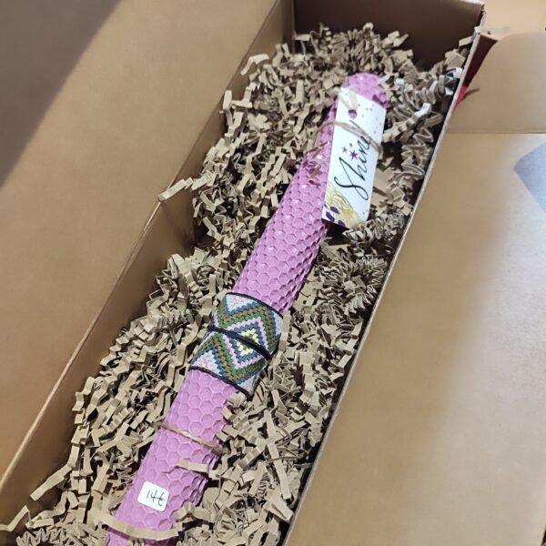 Aρωματική λαμπάδα ροζ μελισσοκέρι