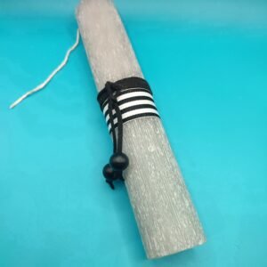 Λαμπάδα κύλινδρος σαγρέ γκρι αρωματική -1-