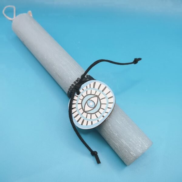 Λαμπάδα κύλινδρος σαγρέ γκρι αρωματική