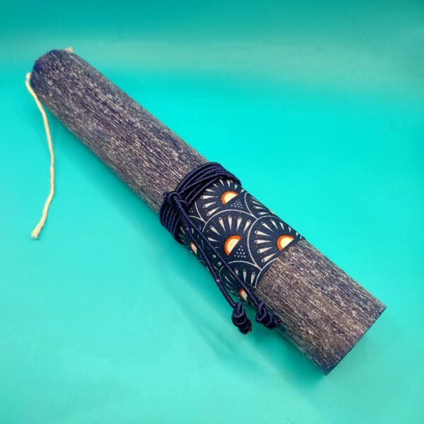 Λαμπάδα κύλινδρος σαγρέ μπλε αρωματική -2-