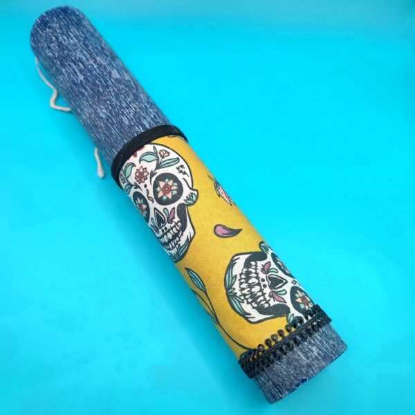 Λαμπάδα κύλινδρος σαγρέ μπλε αρωματική -3-