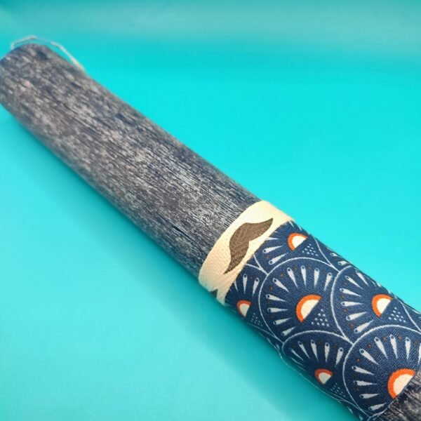 Λαμπάδα κύλινδρος σαγρέ μπλε αρωματική -1-