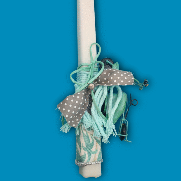 Λευκή λαμπάδα αρωματική κύλινδρος με Vespa