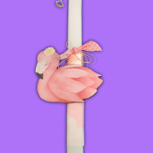 Λαμπάδα τετράγωνη λευκή αρωματική Flamingo-1-