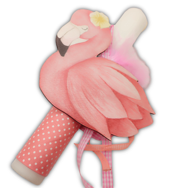 Λαμπάδα κύλινδρος λευκή αρωματική Flamingo-2-