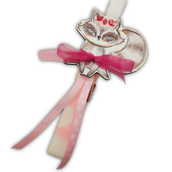 Λαμπάδα τετράγωνη λευκή αρωματική πονηρή αλεπού