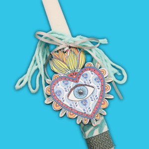 Λαμπάδα αρωματική τετράγωνη  Boho Heart