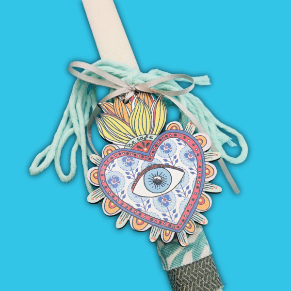 Λαμπάδα αρωματική τετράγωνη  Boho Heart