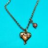Ατσάλινη αλυσίδα με melted heart και ματάκι