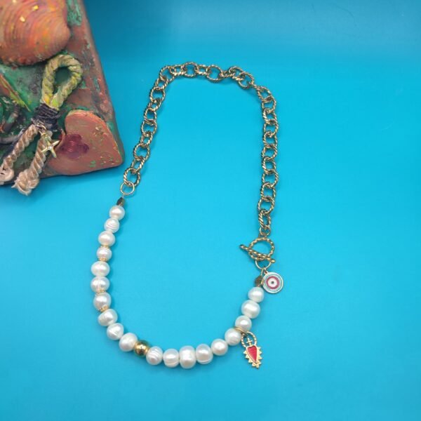 Χειροποίητο κολιέ Rock Pearl