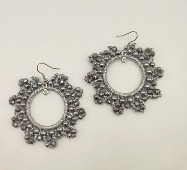 Χειροποίητα μακραμε σκουλαρίκια Silver